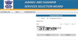 JK Police admit card